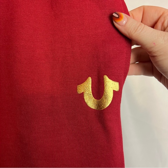 True Religion Red and Gold Logo Jogger Sweatpants, size XL - Picture 5 of 8